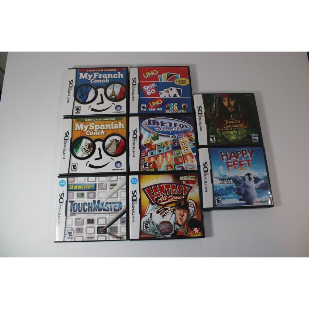 8 Game Lot: Nintendo 3DS & DS All Games Complete: My French Coach, Uno, Disney